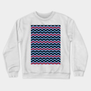 Light Blue Red and Black Chevron Zigzag Pattern Crewneck Sweatshirt